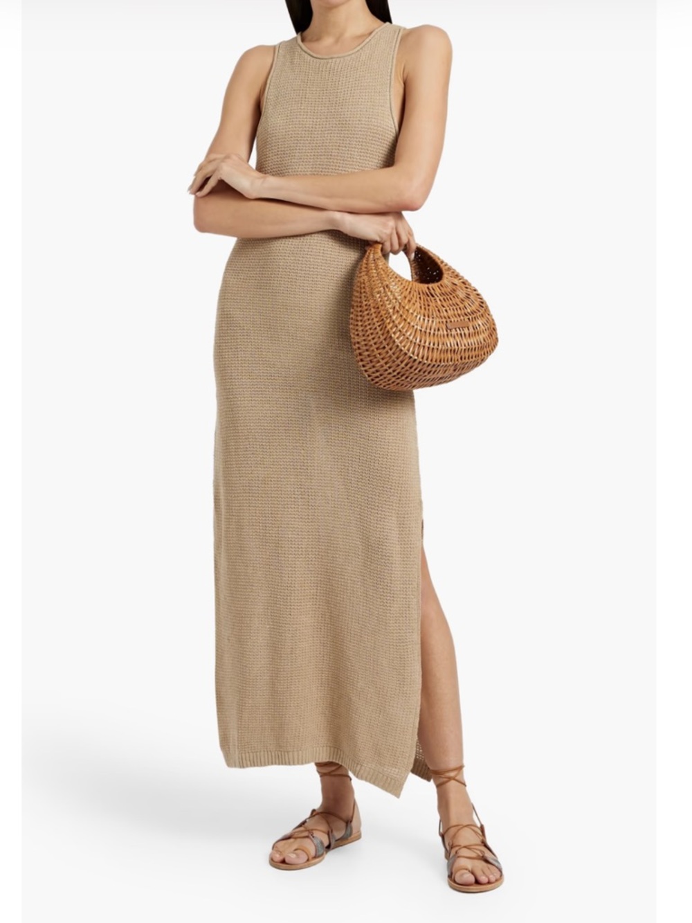 NWT Onia Linen Knit Scoop Back Maxi Dress size Small